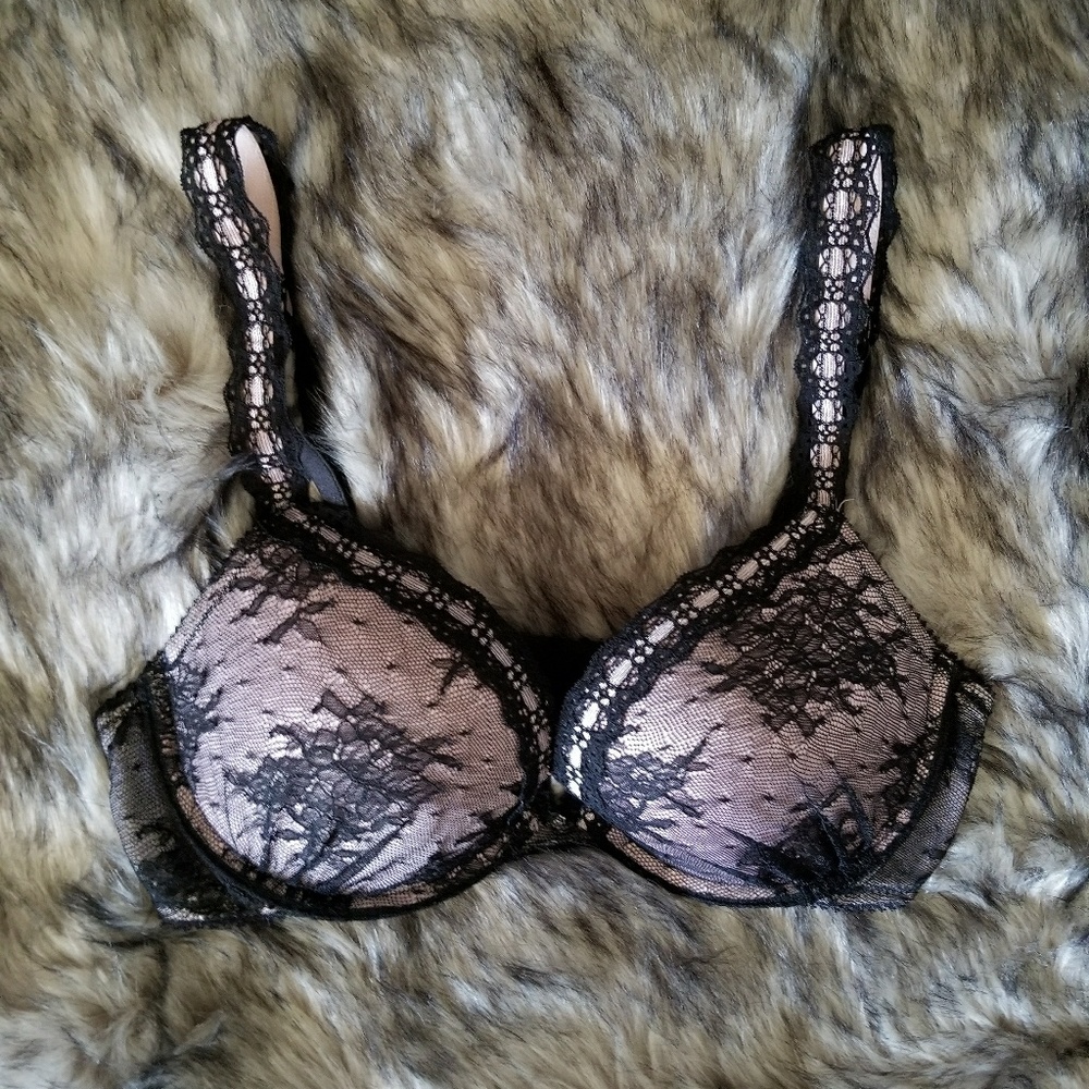 Pink/Black Lace Bra
